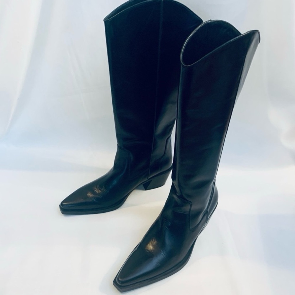 MASSIMO DUTTI Leather Cowboy Boots - Picture 2 of 13